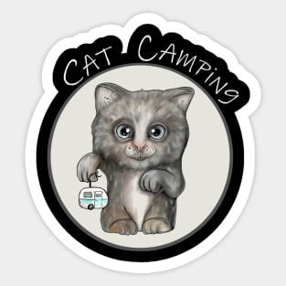 Cat Camping Sticker